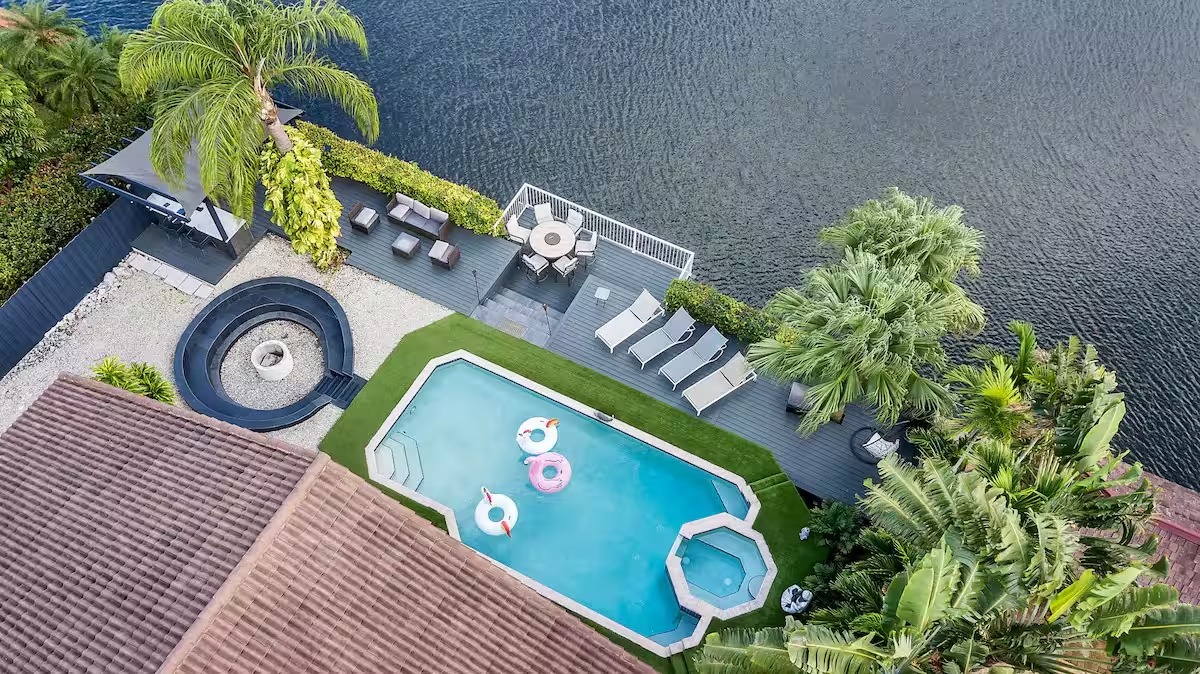 La casa desde el aire, en Miami